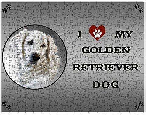 I Love My Golden Retriever Dog Puzzle with Photo Tin