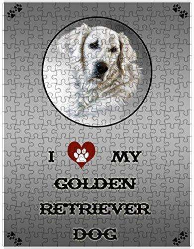 I Love My Golden Retriever Dog Puzzle with Photo Tin