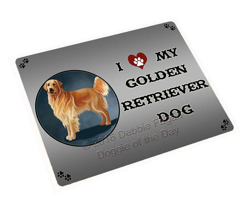 I Love My Golden Retriever Dog Tempered Cutting Board