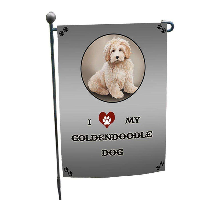 I Love My Goldendoodle Dog Garden Flag