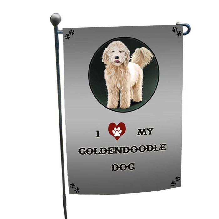 I Love My Goldendoodle Dog Garden Flag