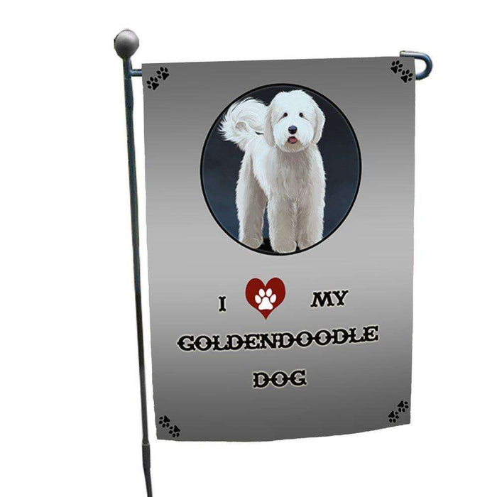 I Love My Goldendoodle Dog Garden Flag