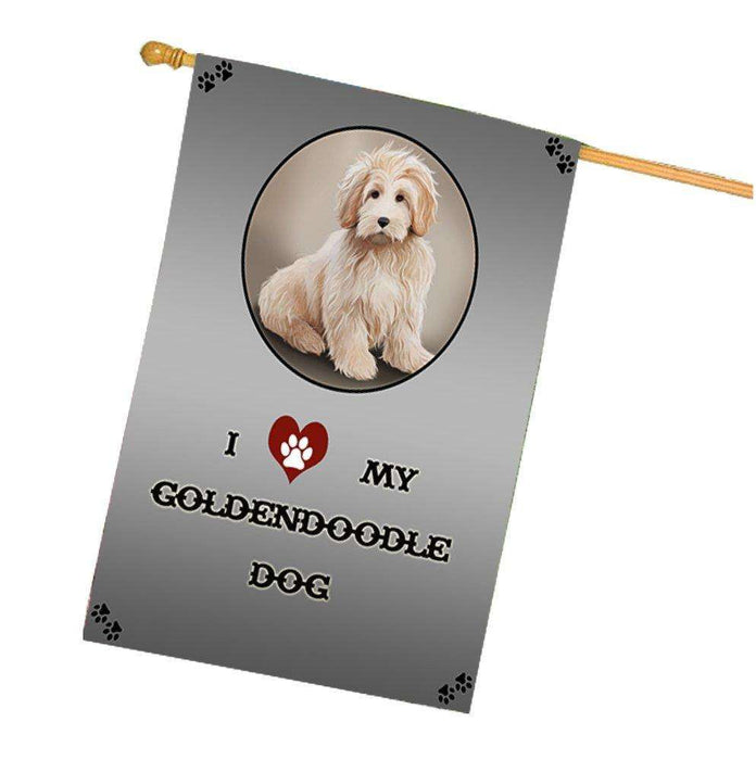 I Love My Goldendoodle Dog House Flag