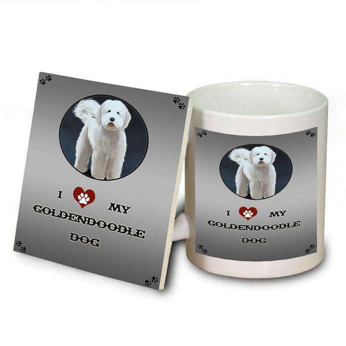 I Love My Goldendoodle Dog Mug and Coaster Set