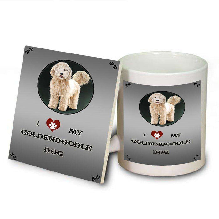 I Love My Goldendoodle Dog Mug and Coaster Set