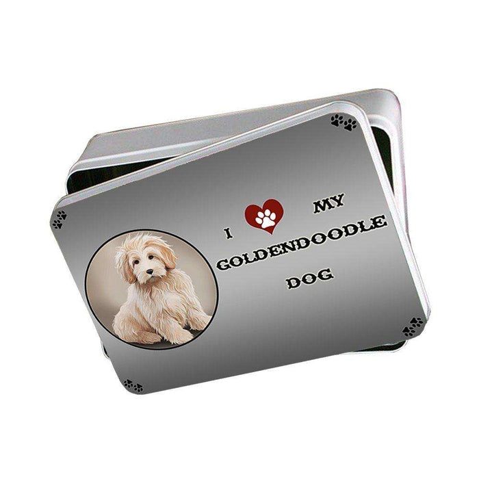 I Love My Goldendoodle Dog Photo Storage Tin