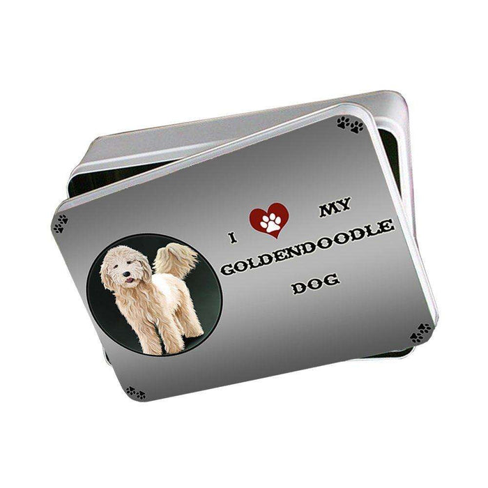 I Love My Goldendoodle Dog Photo Storage Tin
