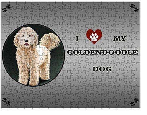 I Love My Goldendoodle Dog Puzzle with Photo Tin