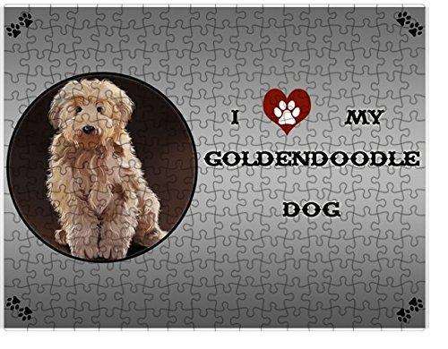 I Love My Goldendoodle Dog Puzzle with Photo Tin