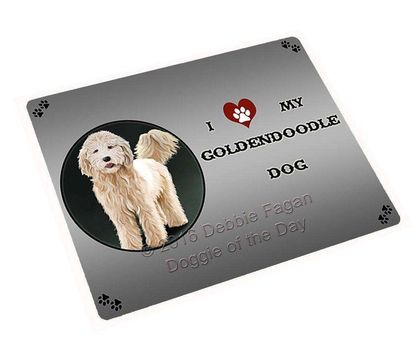 I Love My Goldendoodle Dog Tempered Cutting Board