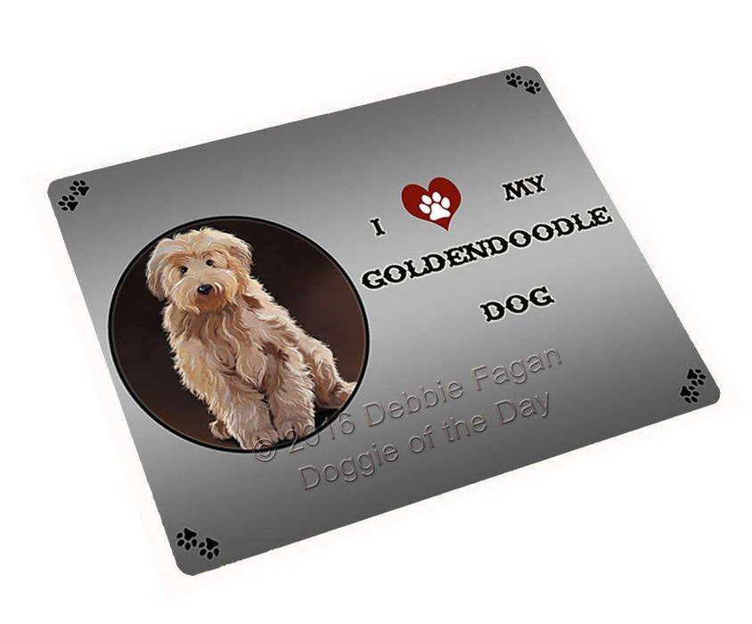 I Love My Goldendoodle Dog Tempered Cutting Board