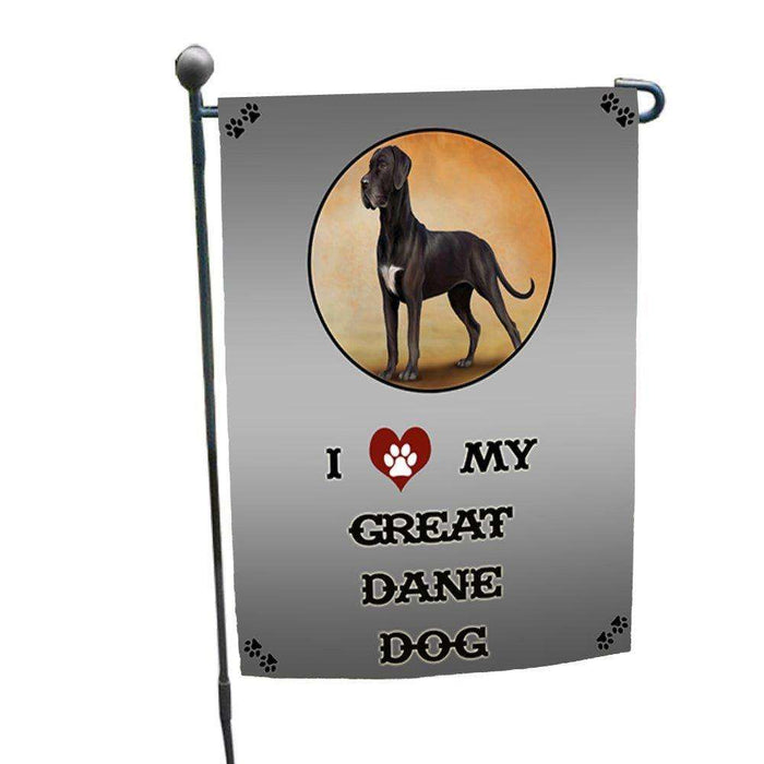 I Love My Great Dane Black Dog Garden Flag