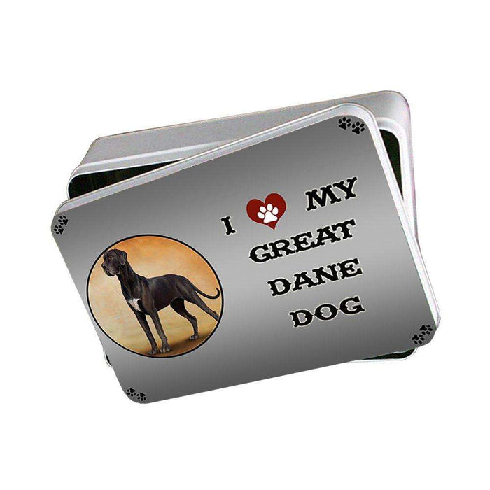 I Love My Great Dane Black Dog Photo Storage Tin