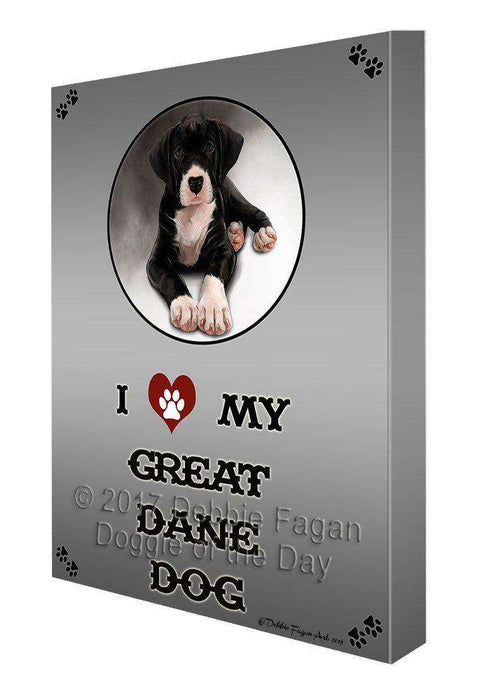 I Love My Great Dane Dog Canvas Wall Art D314