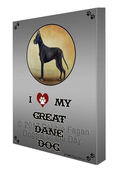 I Love My Great Dane Dog Canvas Wall Art D315