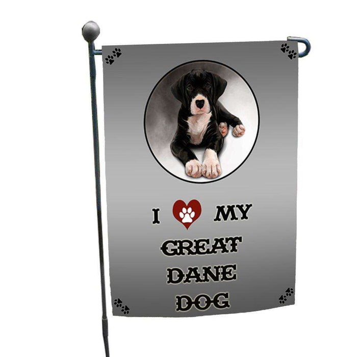 I Love My Great Dane Dog Garden Flag