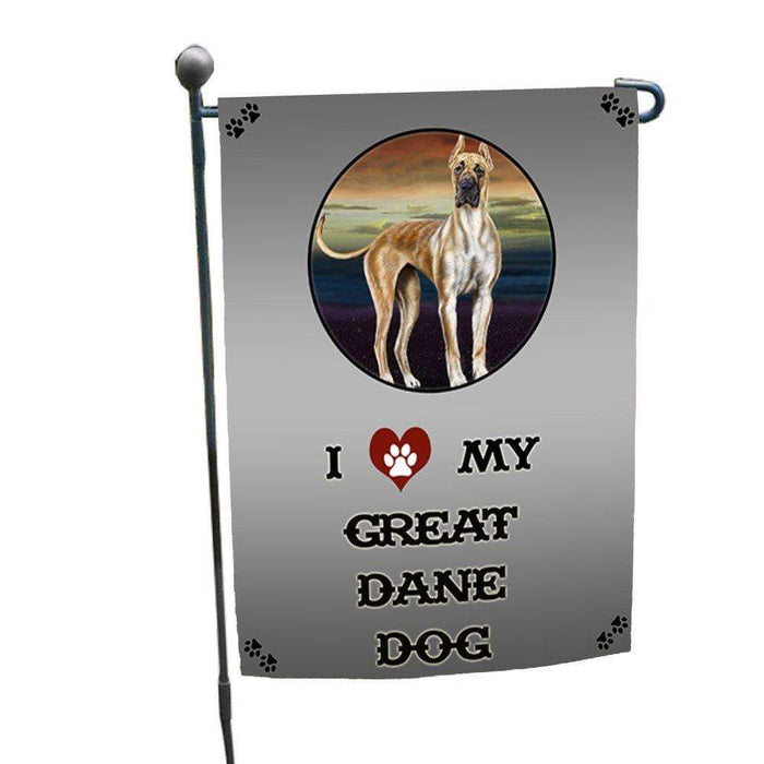 I Love My Great Dane Dog Garden Flag