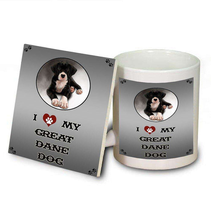 I Love My Great Dane Dog Mug and Coaster Set