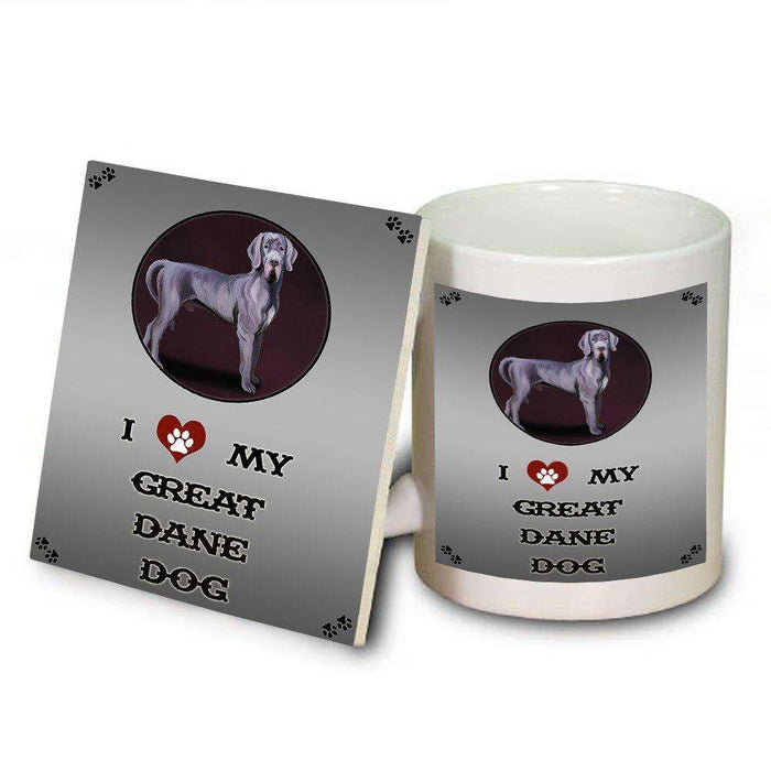 I Love My Great Dane Dog Mug and Coaster Set