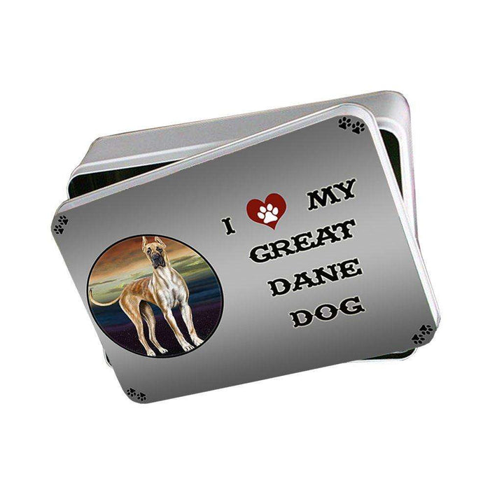 I Love My Great Dane Dog Photo Storage Tin