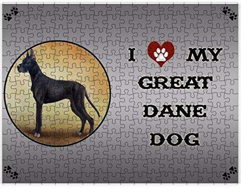 I Love My Great Dane Dog Puzzle with Photo Tin