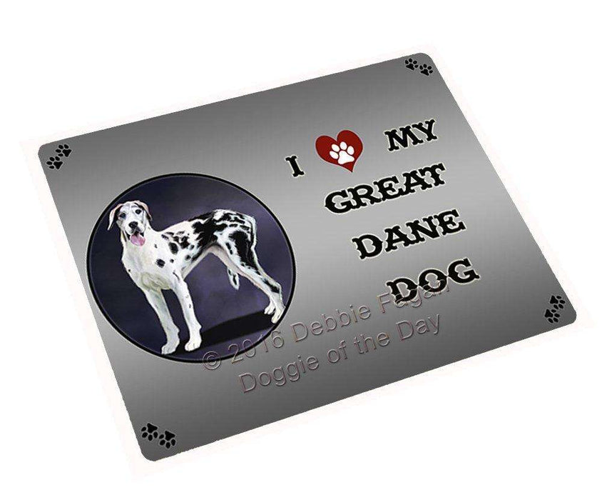 I Love My Great Dane Dog Tempered Cutting Board