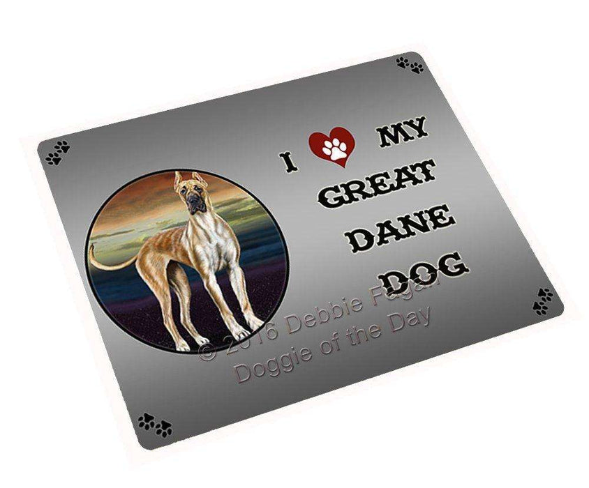 I Love My Great Dane Dog Tempered Cutting Board