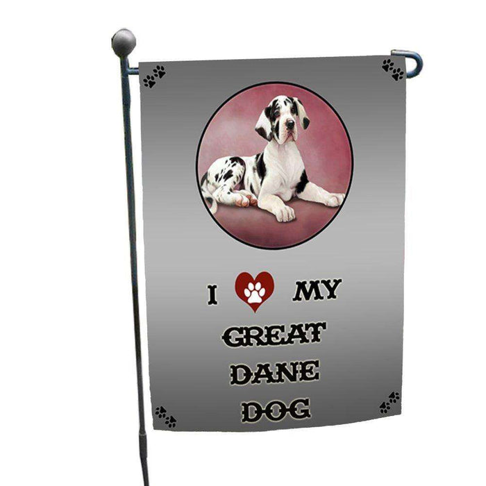 I Love My Great Dane Puppy Dog Garden Flag