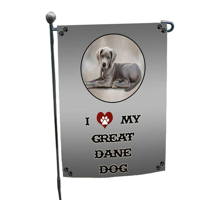 I Love My Great Dane Puppy Dog Garden Flag