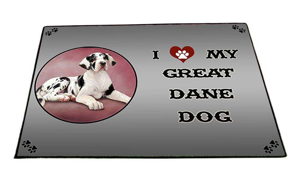 I Love My Great Dane Puppy Dog Indoor/Outdoor Floormat