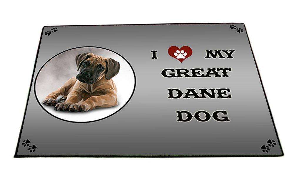 I Love My Great Dane Puppy Dog Indoor/Outdoor Floormat