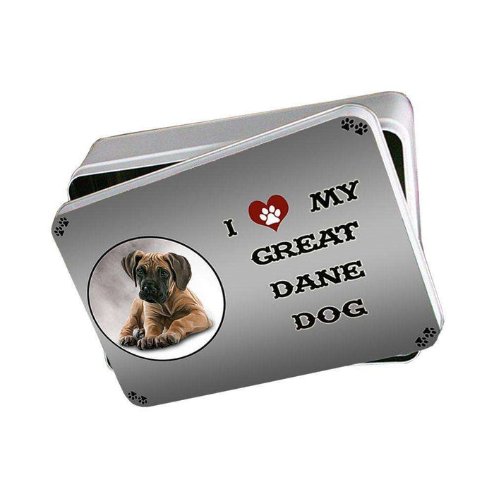 I Love My Great Dane Puppy Dog Photo Storage Tin