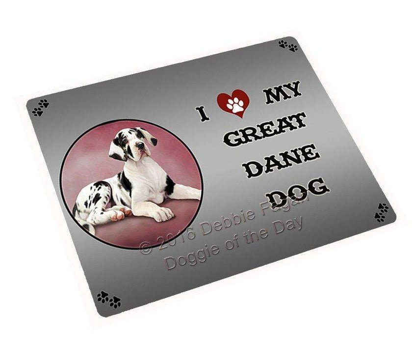 I Love My Great Dane Puppy Dog Tempered Cutting Board