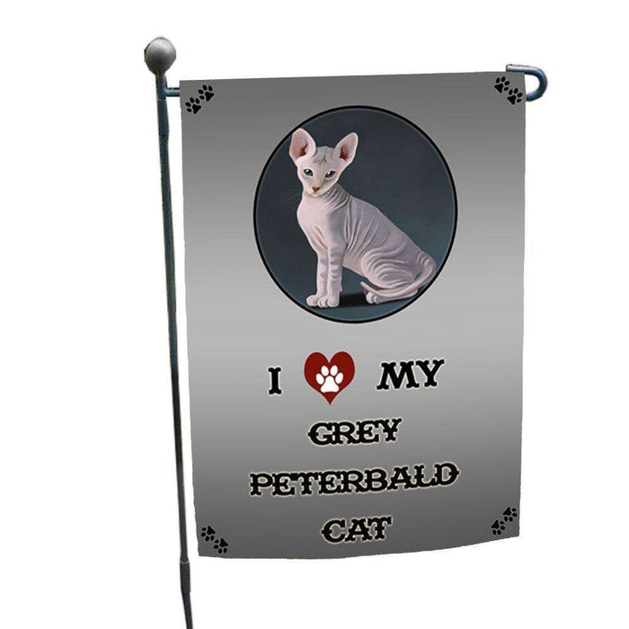 I Love My Grey Peterbald Cat Garden Flag