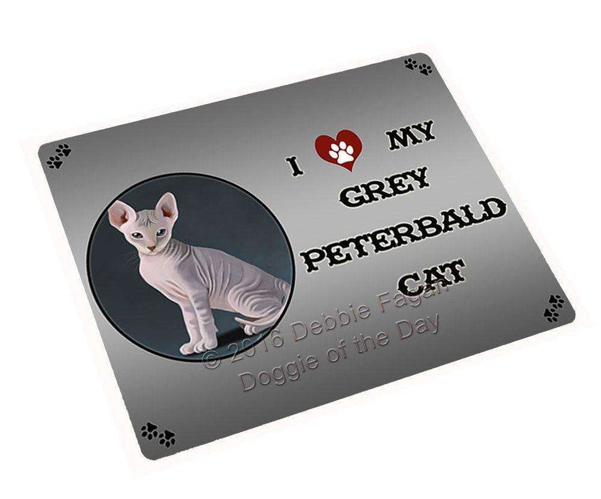 I Love My Grey Peterbald Cat Tempered Cutting Board
