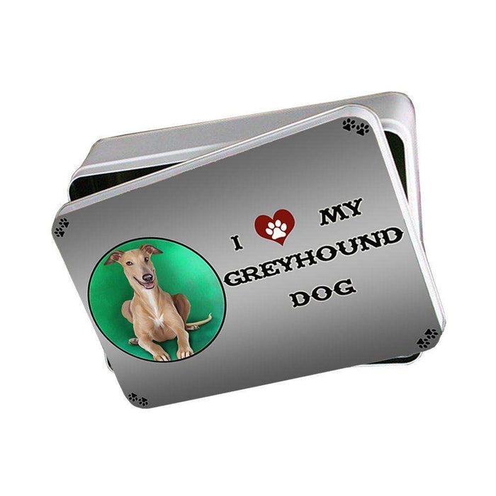 I Love My Greyhound Dog Photo Storage Tin