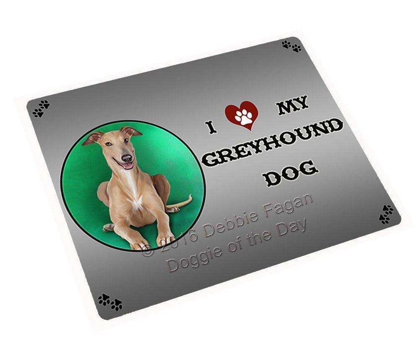 I Love My Greyhound Dog Tempered Cutting Board