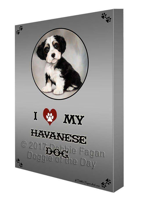 I Love My Havanese Dog Canvas Wall Art D324