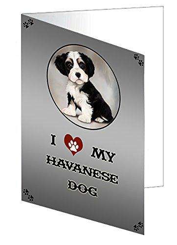 I love My Havanese Dog Handmade Artwork Assorted Pets Greeting Cards and Note Cards with Envelopes for All Occasions and Holiday Seasons