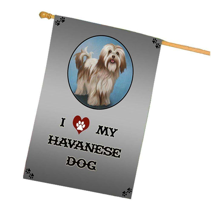 I Love My Havanese Dog House Flag