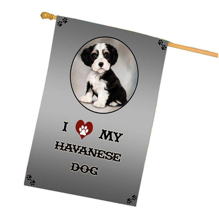 I Love My Havanese Dog House Flag