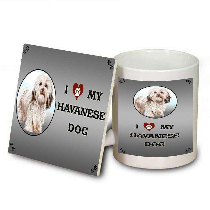 I Love My Havanese Dog Mug and Coaster Set