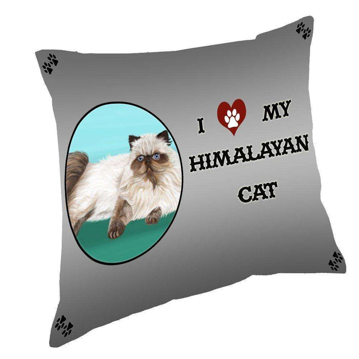 I Love My Himalayan Cat Throw Pillow