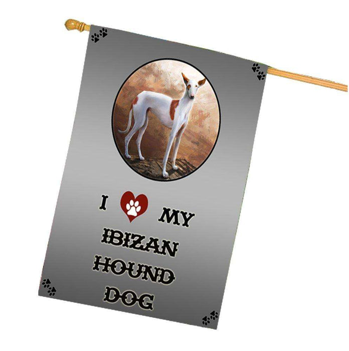 I Love My Ibizan Hound Dog House Flag
