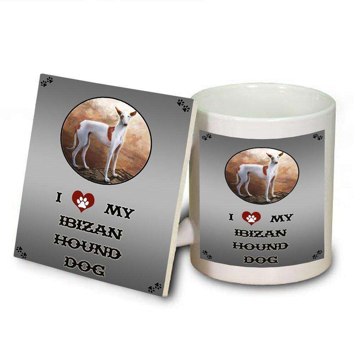 I Love My Ibizan Hound Dog Mug and Coaster Set