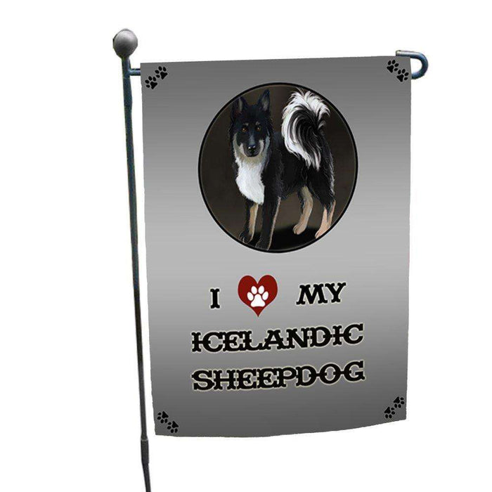 I Love My Icelandic Sheepdog Garden Flag