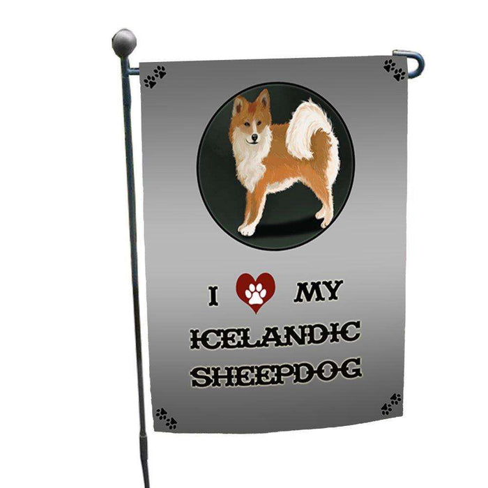 I Love My Icelandic Sheepdog Garden Flag