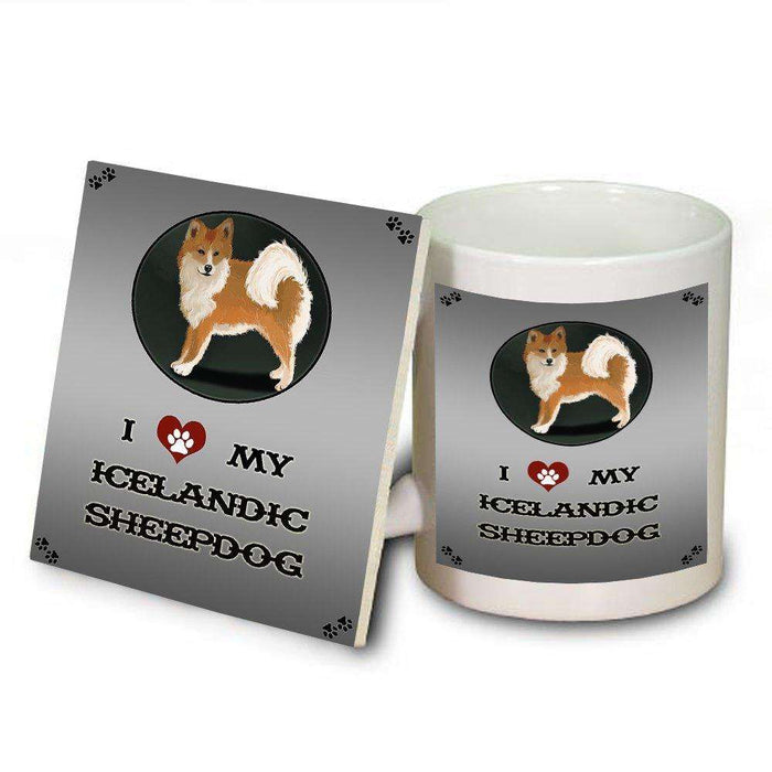 I Love My Icelandic Sheepdog Mug and Coaster Set