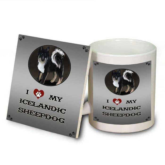 I Love My Icelandic Sheepdog Mug and Coaster Set