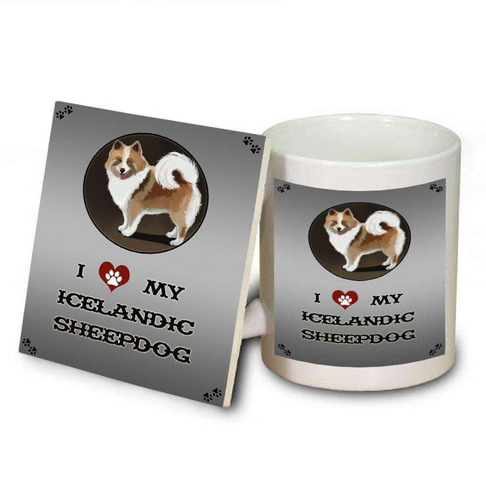 I Love My Icelandic Sheepdog Mug and Coaster Set